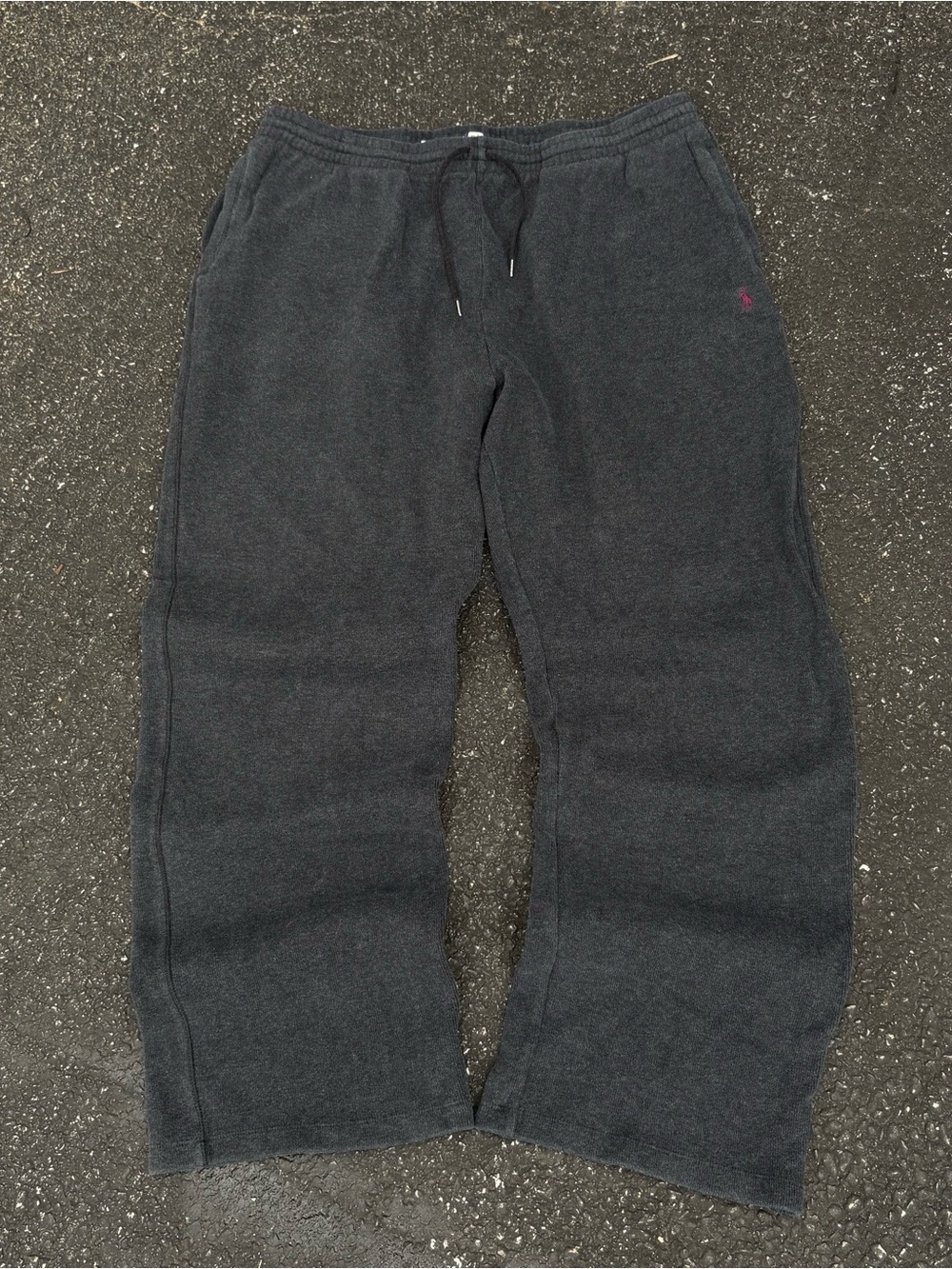 Vintage 90s Polo Ralph Lauren Dark Grey Heather Baggy Sweatpants Size XL USA